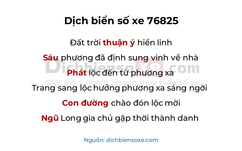 Dịch thơ biển số 76825