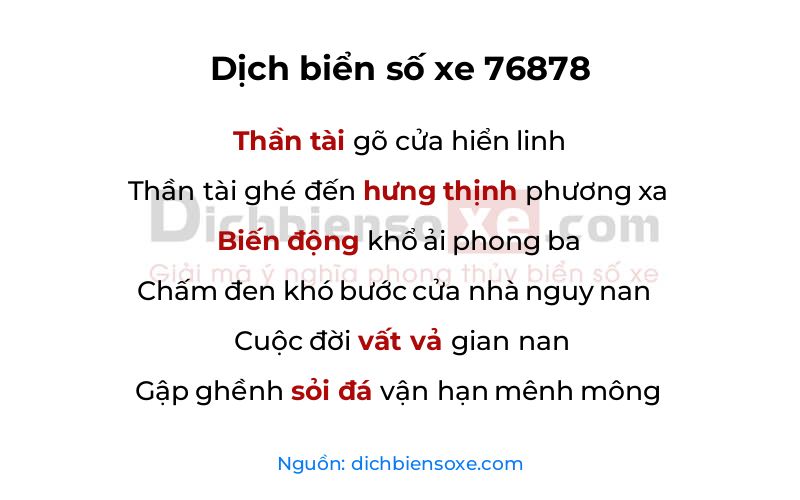 Dịch thơ biển số 76878