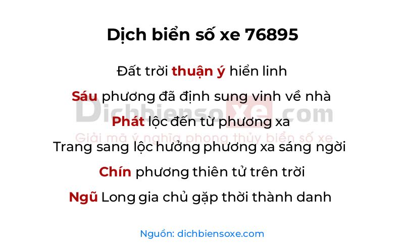 Dịch thơ biển số 76895