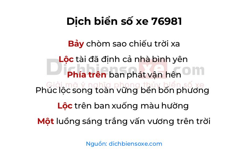 Dịch thơ biển số 76981