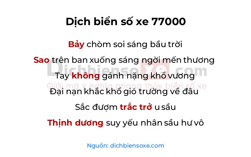 Dịch thơ biển số 77000