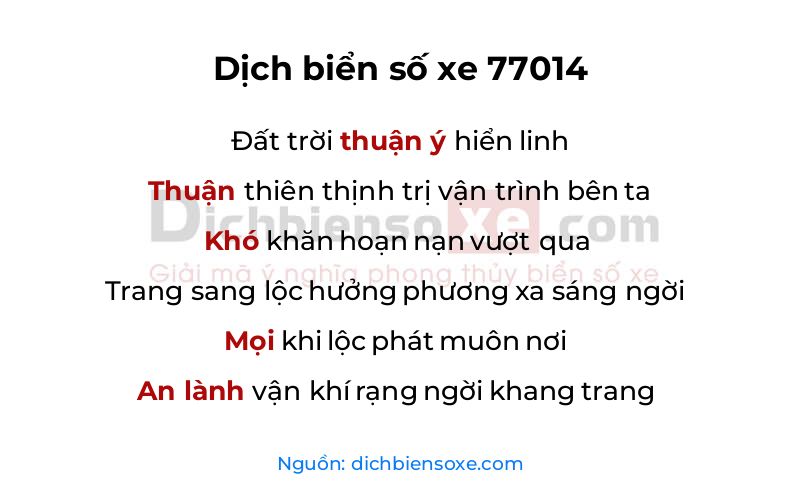 Dịch thơ biển số 77014
