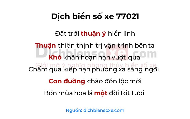 Dịch thơ biển số 77021