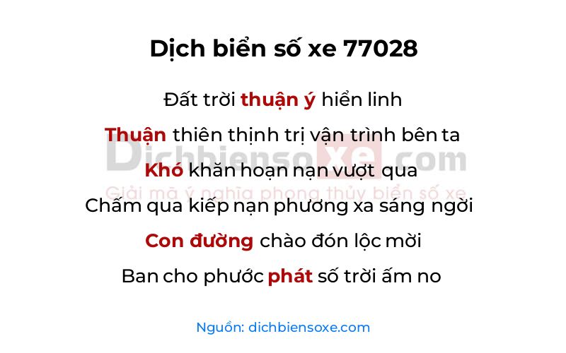 Dịch thơ biển số 77028