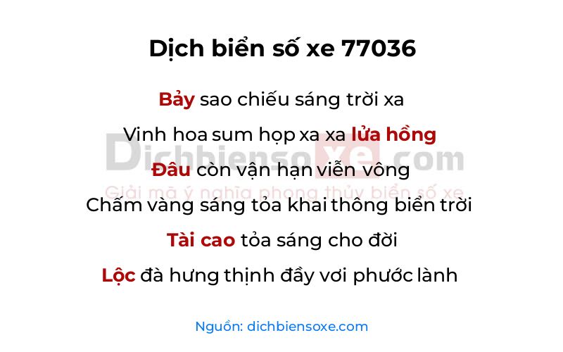 Dịch thơ biển số 77036