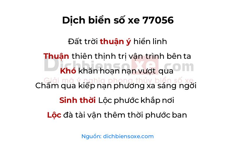 Dịch thơ biển số 77056