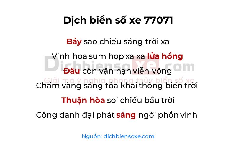Dịch thơ biển số 77071