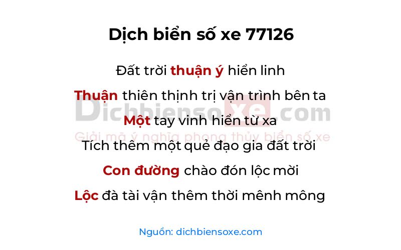 Dịch thơ biển số 77126