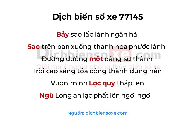 Dịch thơ biển số 77145