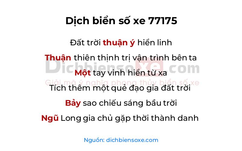 Dịch thơ biển số 77175