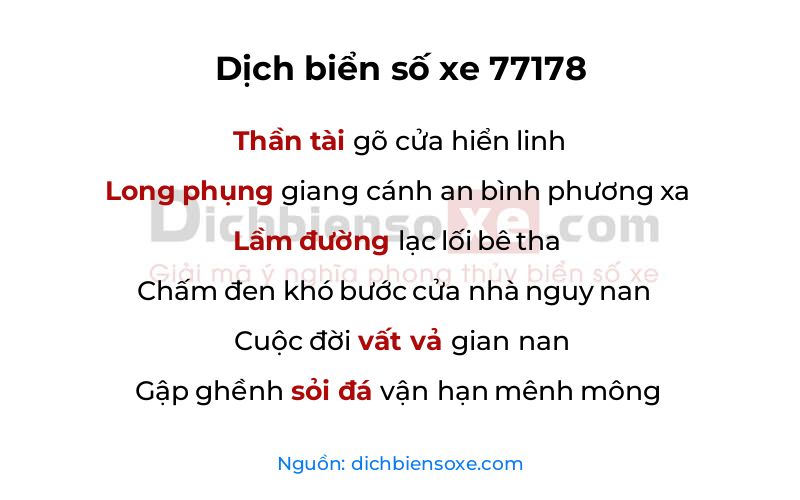 Dịch thơ biển số 77178