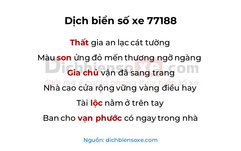 Dịch thơ biển số 77188
