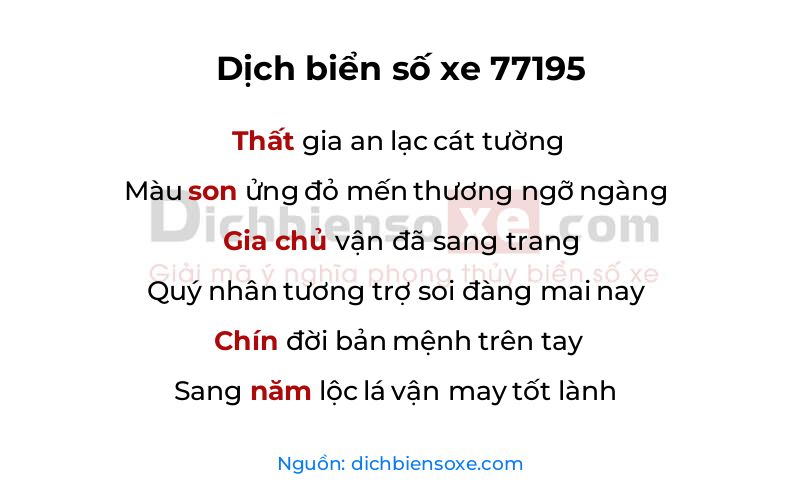 Dịch thơ biển số 77195