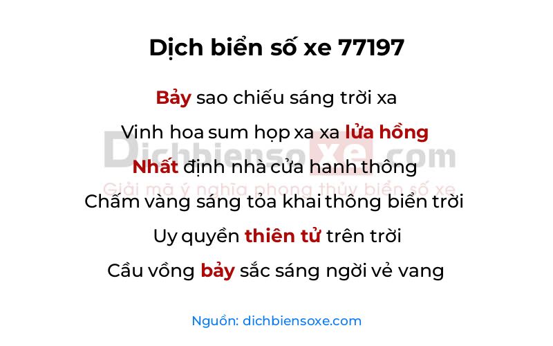 Dịch thơ biển số 77197