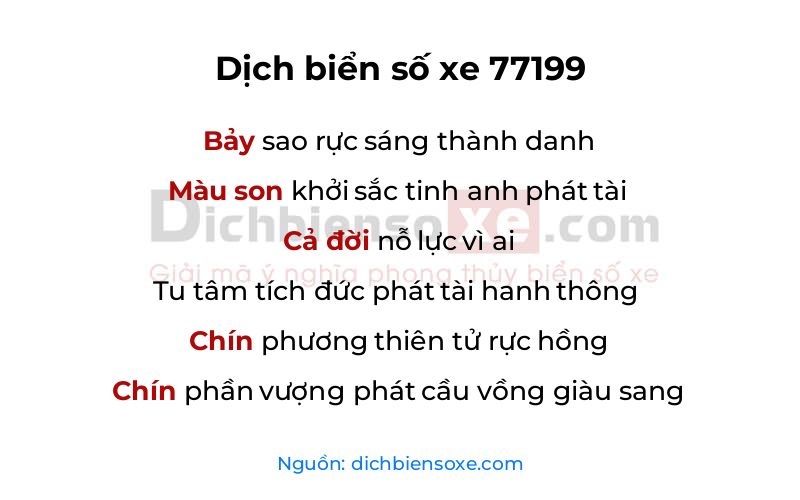 Dịch thơ biển số 77199