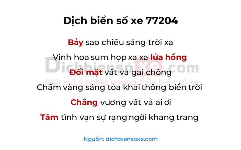Dịch thơ biển số 77204