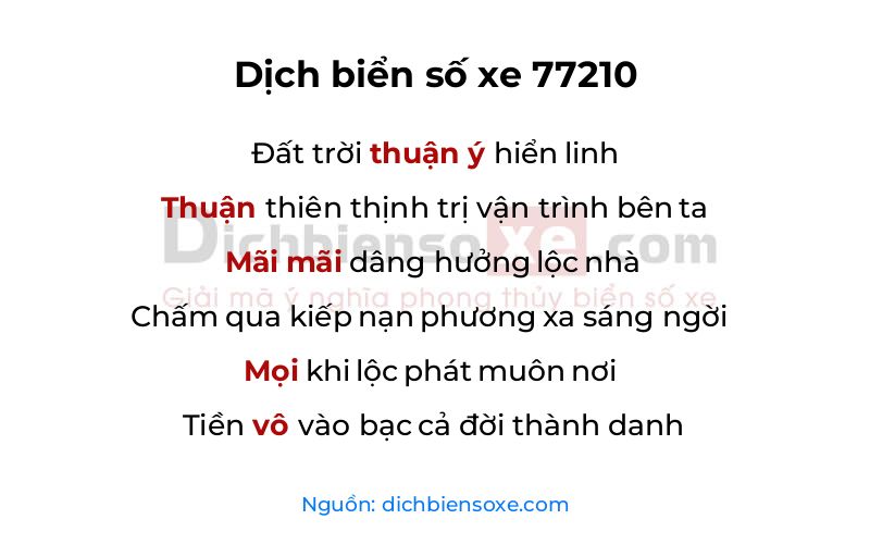 Dịch thơ biển số 77210