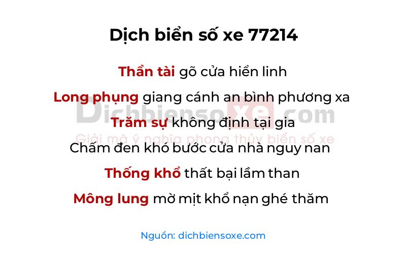 Dịch thơ biển số 77214