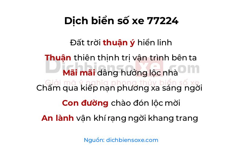 Dịch thơ biển số 77224