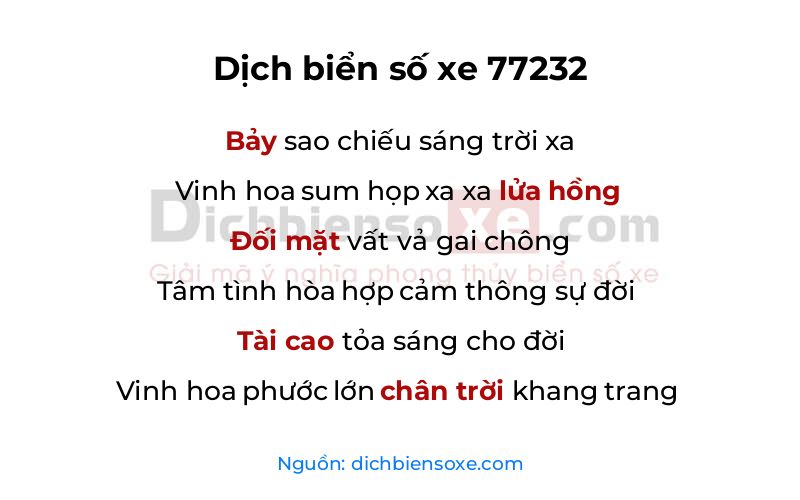 Dịch thơ biển số 77232