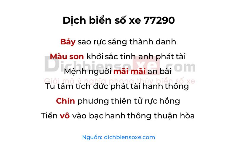 Dịch thơ biển số 77290