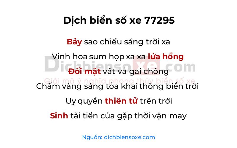 Dịch thơ biển số 77295