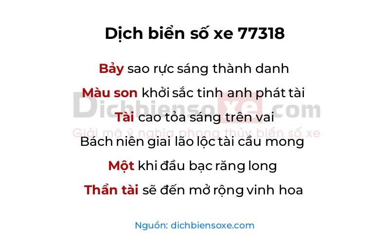 Dịch thơ biển số 77318