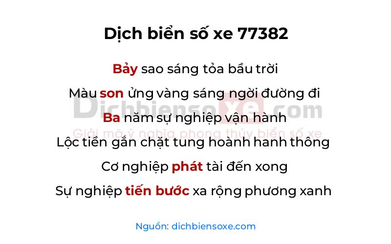 Dịch thơ biển số 77382