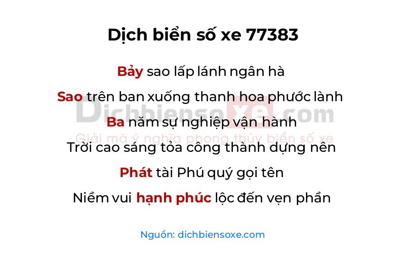 Dịch thơ biển số 77383