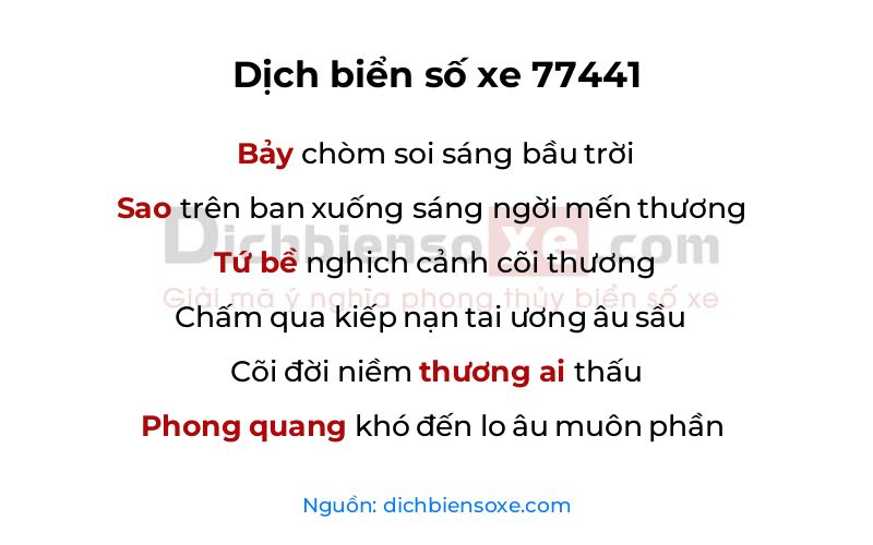 Dịch thơ biển số 77441