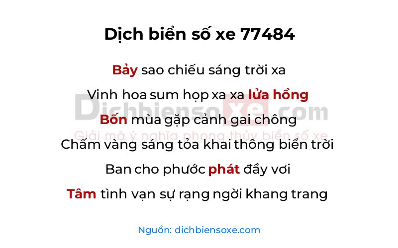 Dịch thơ biển số 77484