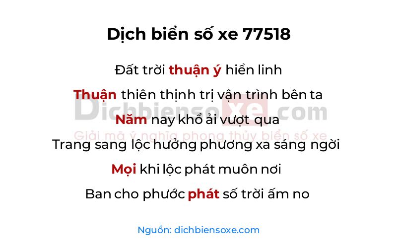 Dịch thơ biển số 77518