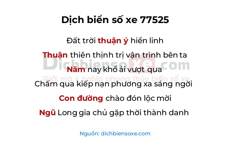 Dịch thơ biển số 77525