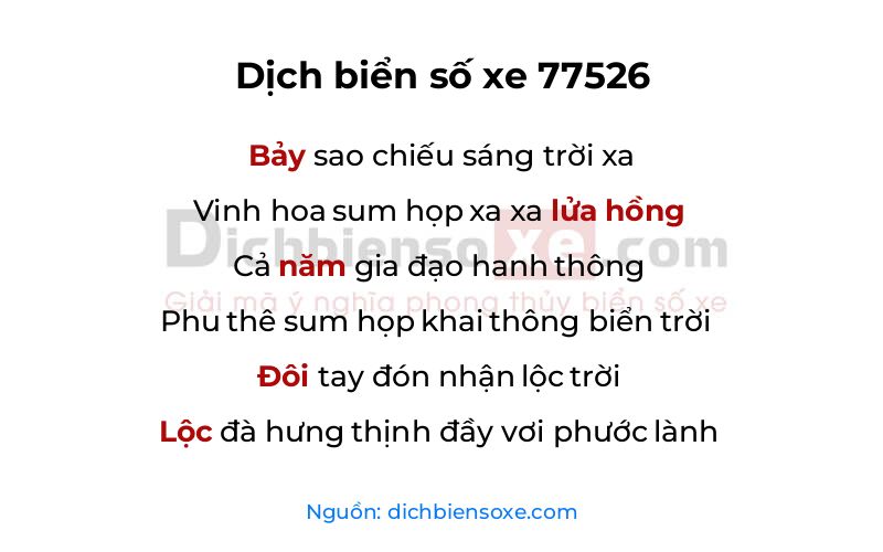 Dịch thơ biển số 77526