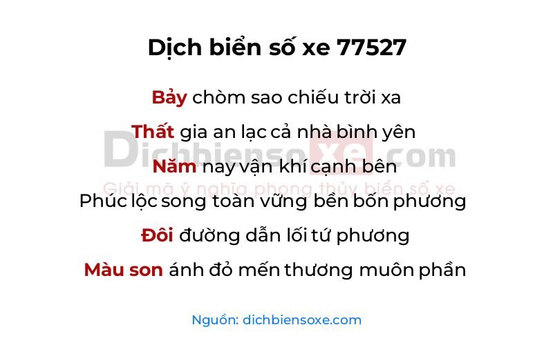 Dịch thơ biển số 77527