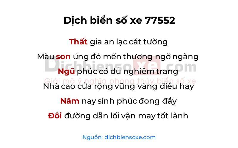 Dịch thơ biển số 77552