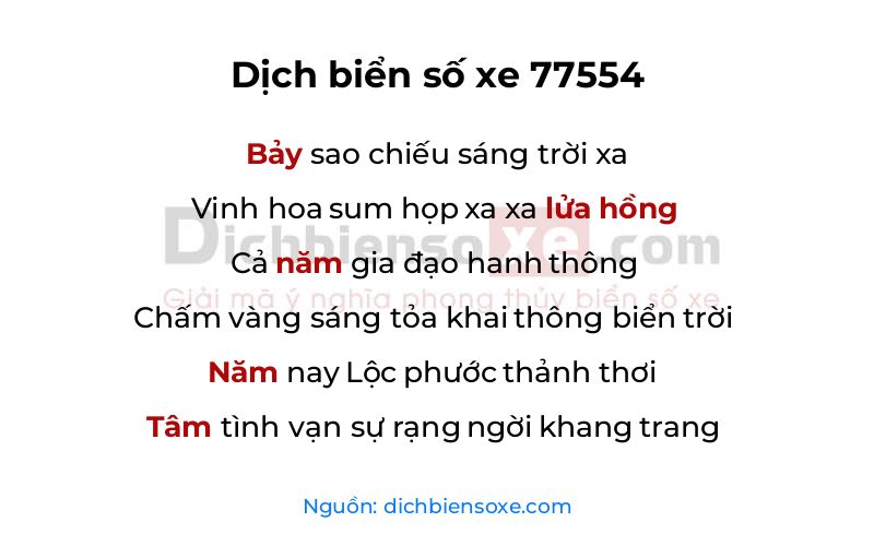 Dịch thơ biển số 77554