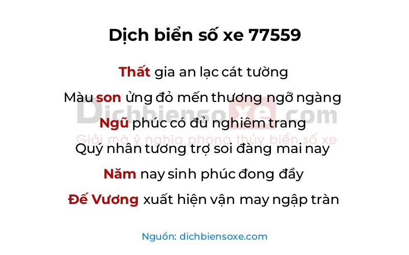 Dịch thơ biển số 77559