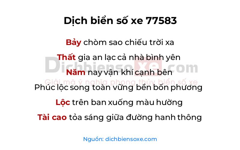 Dịch thơ biển số 77583