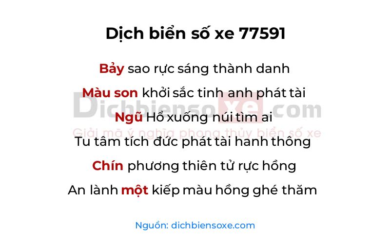 Dịch thơ biển số 77591