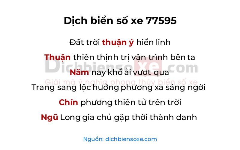 Dịch thơ biển số 77595