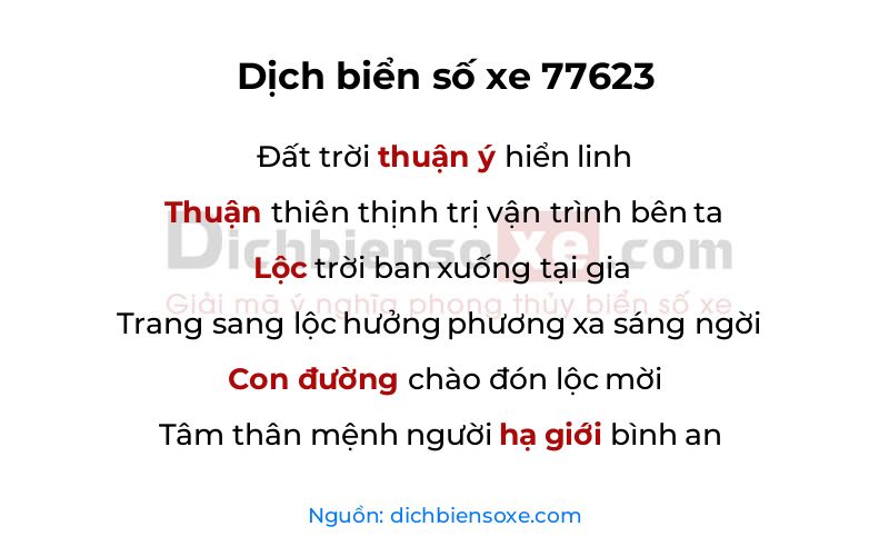 Dịch thơ biển số 77623
