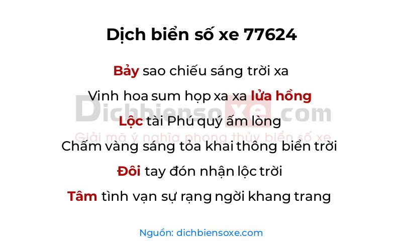 Dịch thơ biển số 77624