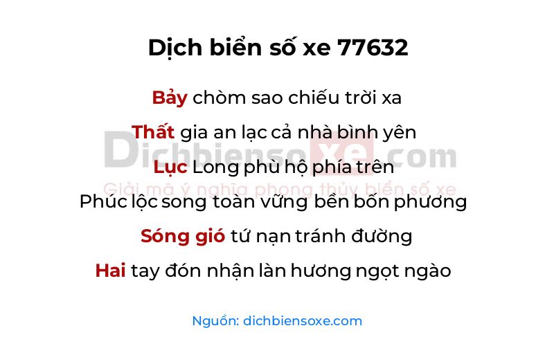 Dịch thơ biển số 77632