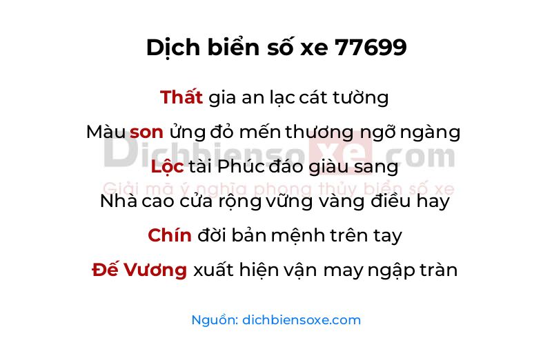 Dịch thơ biển số 77699