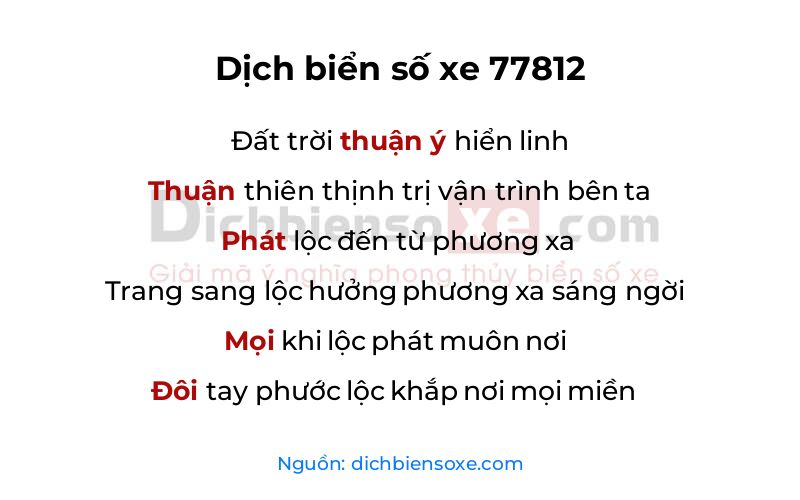 Dịch thơ biển số 77812