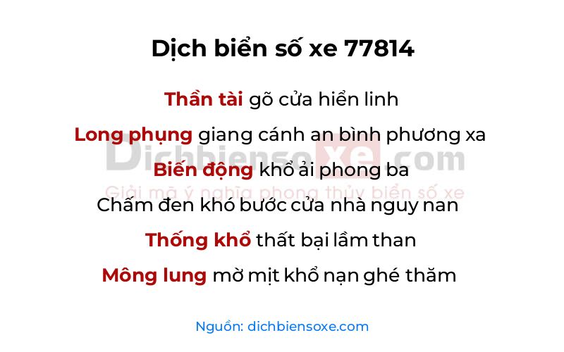 Dịch thơ biển số 77814