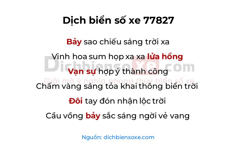 Dịch thơ biển số 77827