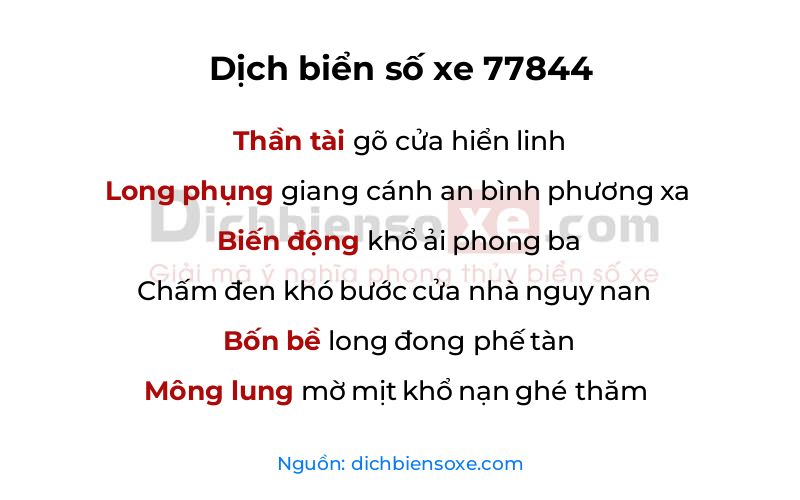 Dịch thơ biển số 77844