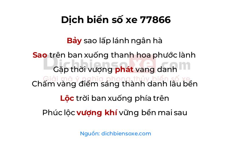 Dịch thơ biển số 77866